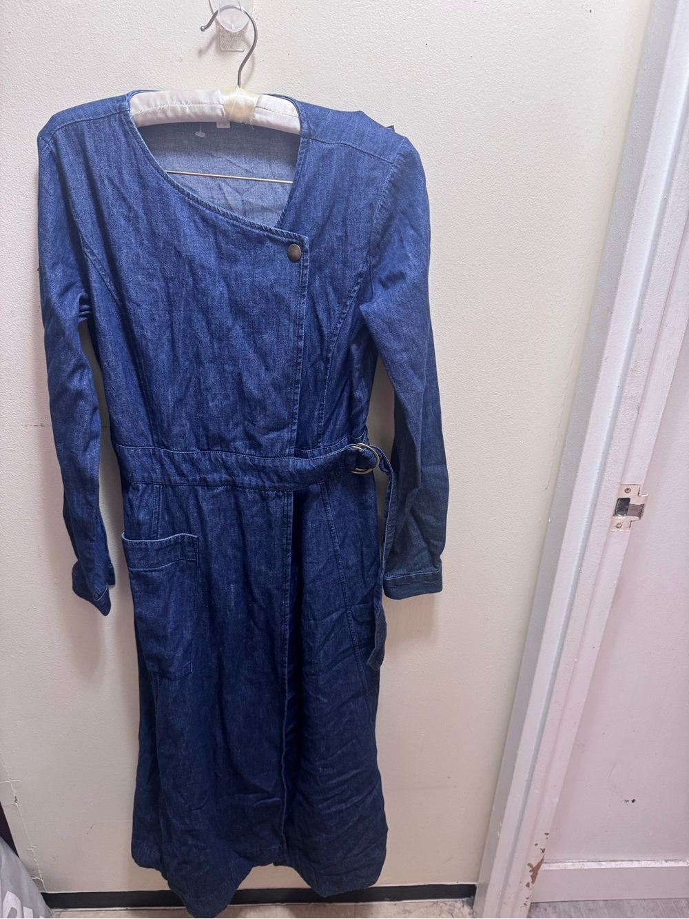 LOFT dark blue denim duster with side belt size. 2